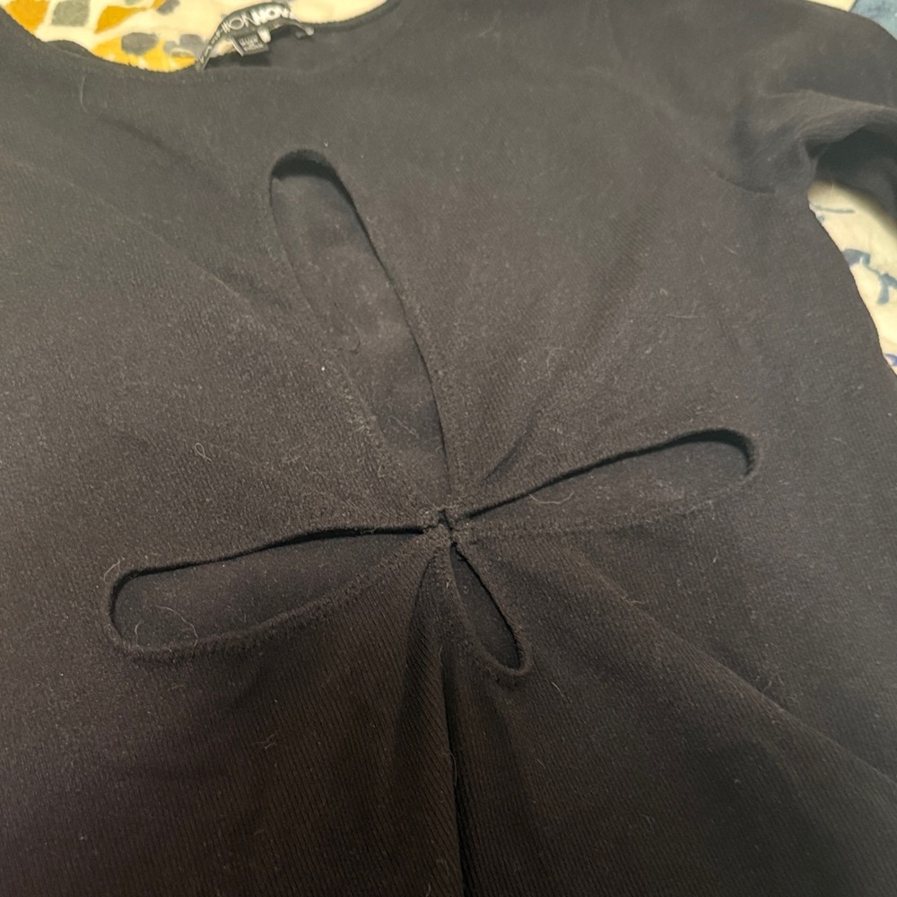 Fashion Nova Black Bodysuit with Cutout